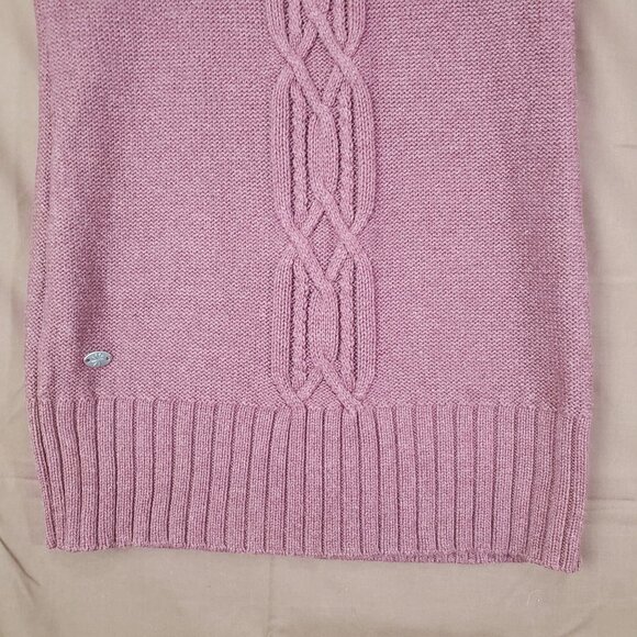 ATHLETA Womens Tunic Sweater SZ S Tisbury Cable Knit Cashmere Turtleneck Maroon - Picture 8 of 10